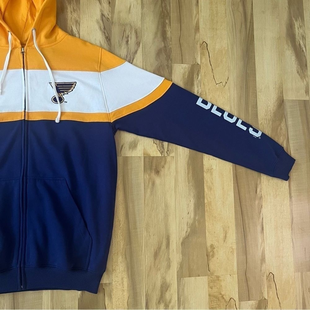 St. Louis Blues Full Zip Hoodie Men's Size Medium Tall MT New NWT Sweatshirt - Picture 2 of 12